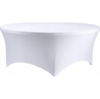 Zahradní stůl ELASTICKÝ POTAH / UBRUS HLADKÝ BÍLÝ NA CATERINGOVÝ STŮL průměr 180cm, 180g