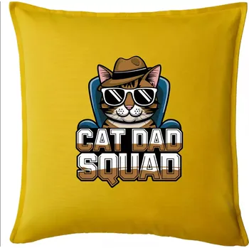 Polštář Cat dad squad - Polštář 50x50 - 50x50 - Pouze potah ( Žlutá )