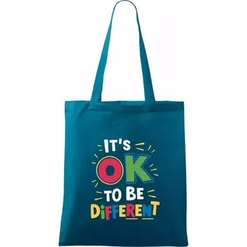It's OK to be different - Taška bavlněná - 42 x 38 cm ( Petrolejová )
