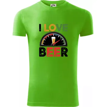 Pánské oblečení I love beer - palivoměr - Viper FIT - Pánské zůžené tričko - 3XL ( Apple Green )
