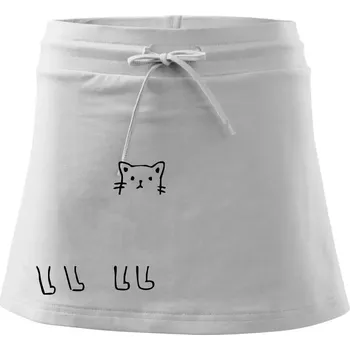 Dámská sukně Kočka - pes - tygr -Dokresli zvíře - Sportovní sukně - two in one - XS ( Bílá )