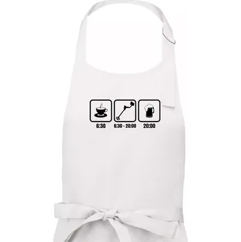 Kuchyňská zástěra Káva detektor pivo - Pánská zástěra na vaření - Univerzální velikost ( Bílá )