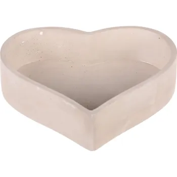 Obal na květiny - tvar srdce, nízký, beton, šedý - BTO1092 GREY-S