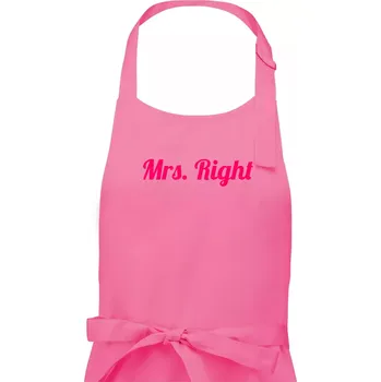 Kuchyňská zástěra Mrs Right - Dámská zástěra na vaření - Univerzální velikost ( Růžová )