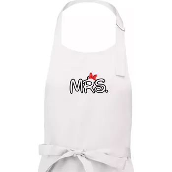 Kuchyňská zástěra Mr, Mrs a Jr rodinná trička - Dámská zástěra na vaření - Univerzální velikost ( Bílá )