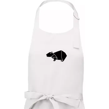 Kuchyňská zástěra Origami kapybara - Pánská zástěra na vaření - Univerzální velikost ( Bílá )