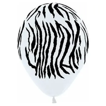Balónek Latexové balónky Sempertex zebra proužky bílé 30 cm 3ks
