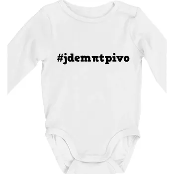 Kojenecký body Jdem pít pivo - Body kojenecké s dlouhým rukávem - Dlouhý r. do 3 měs ( Bílá )