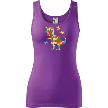 Dámské tričko Autista dinosaurus puzzle - Dámské tílko - 2XL ( Fialová )
