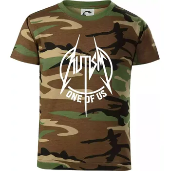 Chlapecké oblečení Autism one of us - Dětské maskáčové triko - 146 cm/10 let ( Hnědý maskáč )