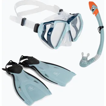 Potápěčské vybavení Šnorchlovací sada AQUASTIC Shoal maska + šnorchl + ploutve modrá