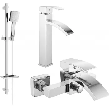 Vodovodní baterie Mexen Libra DQ45 koupelnová sada, chrom - 745113DQ45-00 Bateriové soupravy