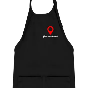 Kuchyňská zástěra You are here - Dětská zástěra na vaření - Univerzální velikost ( Černá )