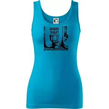Dámské tričko Skibidi kresba - Dámské tílko - L ( Světlý tyrkys )