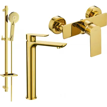 Vodovodní baterie Mexen Alfa DQ40 sprchová sada, zlatá - 745714DQ40-50 Bateriové soupravy