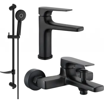 Vodovodní baterie Mexen Lynx DF40 sada vanová, černá - 745903DF40-70 Bateriové soupravy