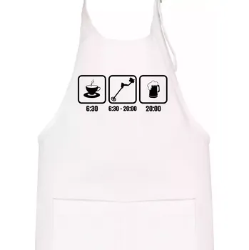 Kuchyňská zástěra Káva detektor pivo - Dětská zástěra na vaření - Univerzální velikost ( Bílá )