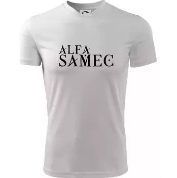 Pánské tričko Alfa Samec - Pánské triko Fantasy sportovní (dresovina) - 2XL ( Bílá )