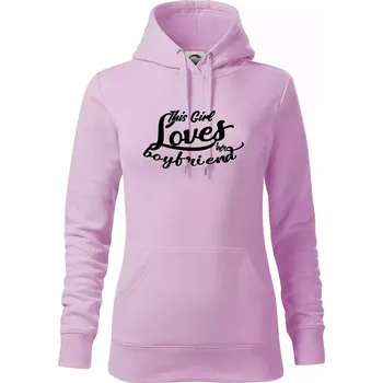 Dámská mikina This Girl Loves her Boyfriend - Mikina dámská Cape s kapucí - XS ( Orchid )