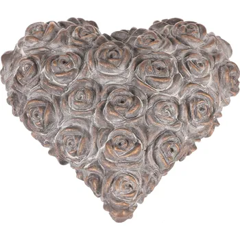 Srdce s růžemi - betonové, antracitově šedé - BTO1090 ANT-M