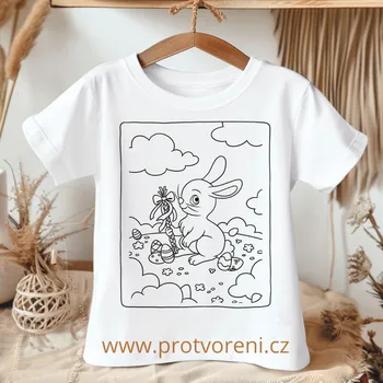 Chlapecké tričko Tričko jako omalovánka Tričko k vybarvení, dětské, VELIKONOČNÍ ZAJÍČEK, 1 ks zvolte VELIKOST trička ZDE:: 9/10 let Beagle