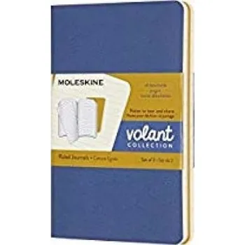 Blok Sešity Moleskine Volant - měkké desky, S, linkované, 2 ks - modrý/ žlutý