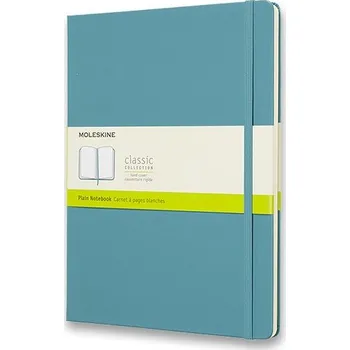 Zápisník Moleskine - tvrdé desky, XL, čistý - tyrkysový