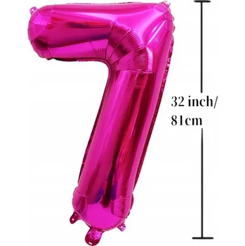 Balónek Fóliový balónek ČÍSLICE 7 Narozeninová oslava Zelený 81 cm (32 palců)
