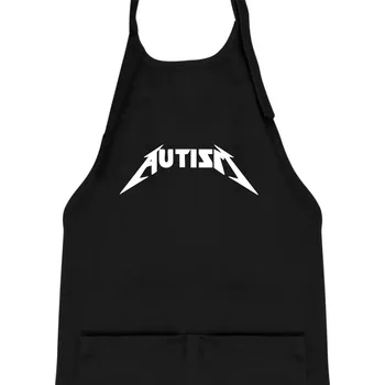 Kuchyňská zástěra Autism rock nápis - Dětská zástěra na vaření - Univerzální velikost ( Černá )