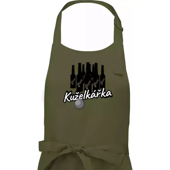 Kuchyňská zástěra Kuželkářka pivo - Dámská zástěra na vaření - Univerzální velikost ( Khaki )