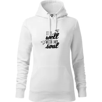 Dámská mikina It is well with my soul - Mikina dámská Cape s kapucí - XS ( Bílá )