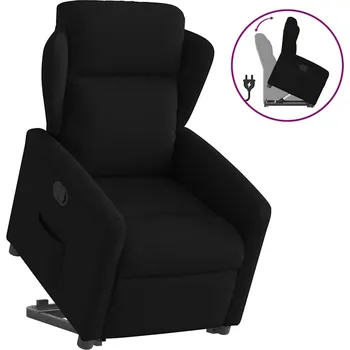 Křeslo Zvedací polohovací křeslo černé textil Černý3303136
