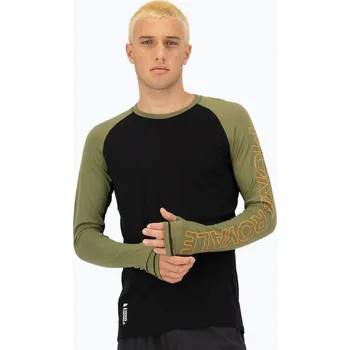 Pánské tričko Pánské termotričko longsleeve Mons Royale Temple Merino fern/black