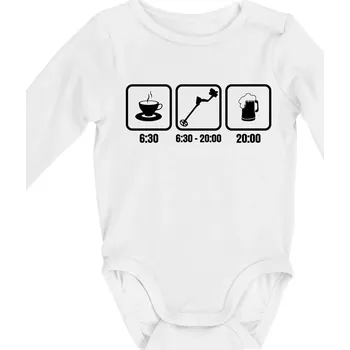 Kojenecký body Káva detektor pivo - Body kojenecké s dlouhým rukávem - Dlouhý r. do 3 měs ( Bílá )