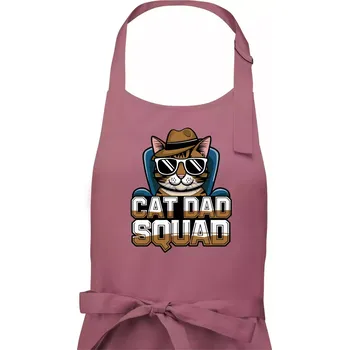 Kuchyňská zástěra Cat dad squad - Dámská zástěra na vaření - Univerzální velikost ( Starorůžová )