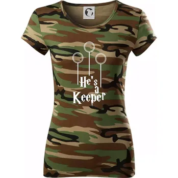 Dámské tričko Hes a keeper - Dámské maskáčové triko - 2XL ( Hnědý maskáč )