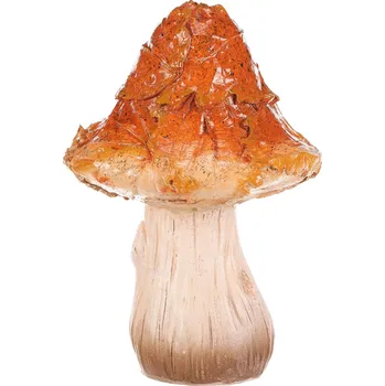 Houba z polyresinu - spičatý klobouk s listím, žlutá - MT739