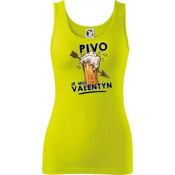 Pivo je můj valentýn - Dámské tílko - XL ( Limetková )