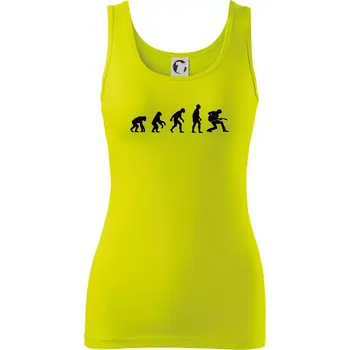 Dámské tričko Evoluce kytarista - klečící - Dámské tílko - XL ( Limetková )