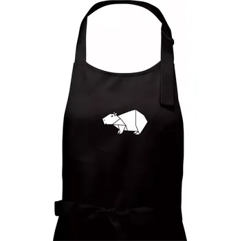 Kuchyňská zástěra Origami kapybara - Pánská zástěra na vaření - Univerzální velikost ( Černá )
