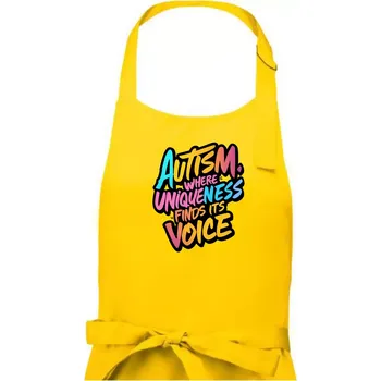 Kuchyňská zástěra Autism Where Uniqueness Finds Its Voice - Dámská zástěra na vaření - Univerzální velikost ( Žlutá )