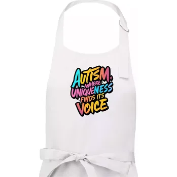 Kuchyňská zástěra Autism Where Uniqueness Finds Its Voice - Pánská zástěra na vaření - Univerzální velikost ( Bílá )