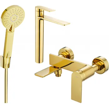 Vodovodní baterie Mexen Zero R40 vanová sada, zlatá - 71113R40-50 Bateriové soupravy