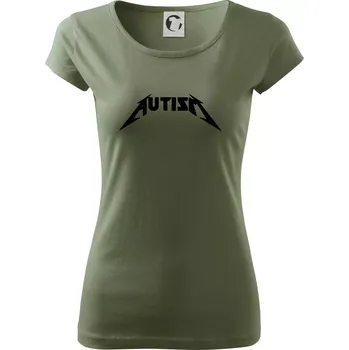 Dámské tričko Autism rock nápis - Dámské triko Pure - XL ( Khaki )