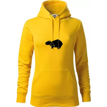 Dámská mikina Origami kapybara - Mikina dámská Cape s kapucí - XS ( Žlutá )