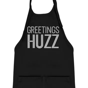 Kuchyňská zástěra Greetings HUZZ - Dětská zástěra na vaření - Univerzální velikost ( Černá )