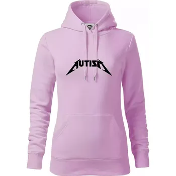 Dámská mikina Autism rock nápis - Mikina dámská Cape s kapucí - XS ( Orchid )
