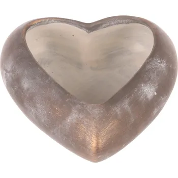 Obal na květiny - srdce, beton, antracitově šedý - BTO1099 ANT-L