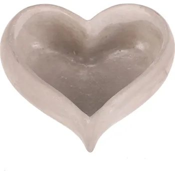 Obal na květiny - tvar srdce, beton, šedý - BTO1093 GREY-M