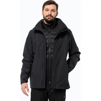 Jack Wolfskin pánská bunda do deště Feldberg Luntal 3v1 černá